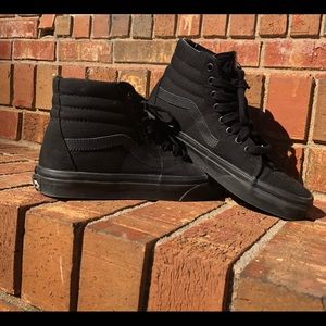 All Black High Top Canvas Vans